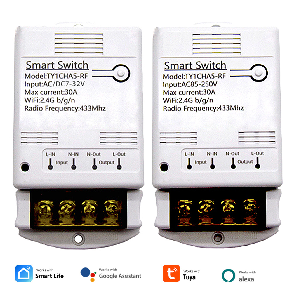 Tuya 4 Channel - Релейный модуль Wi-Fi 30A 85-250 В