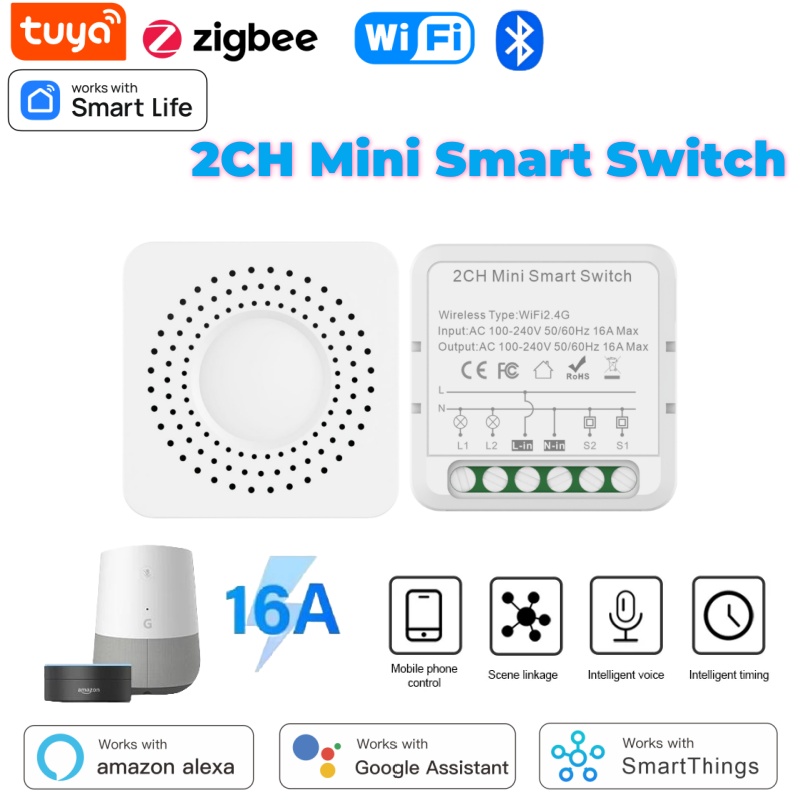 Home Assistant Tuya - Умный мини-выключатель Tuya WiFi на 1-2-3-4