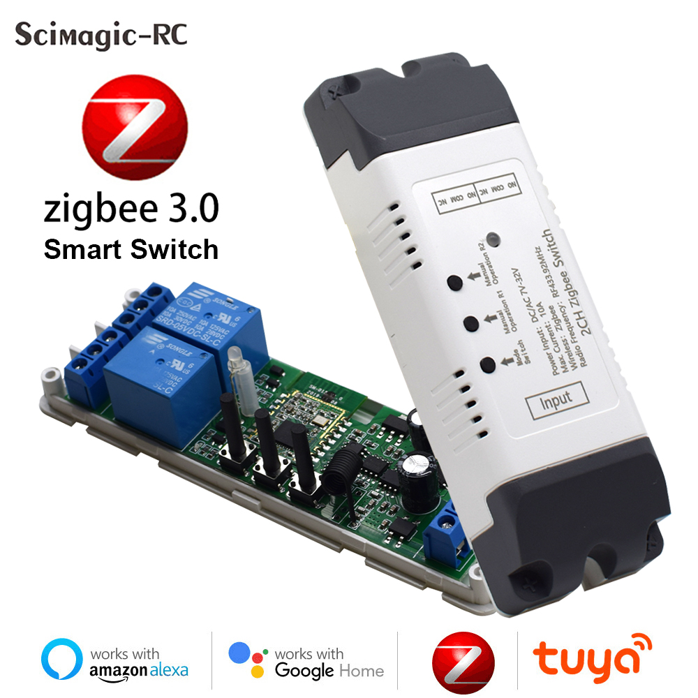 Tuya 4 Channel - Умный переключатель Tuya Zigbee, дистанционное управление,