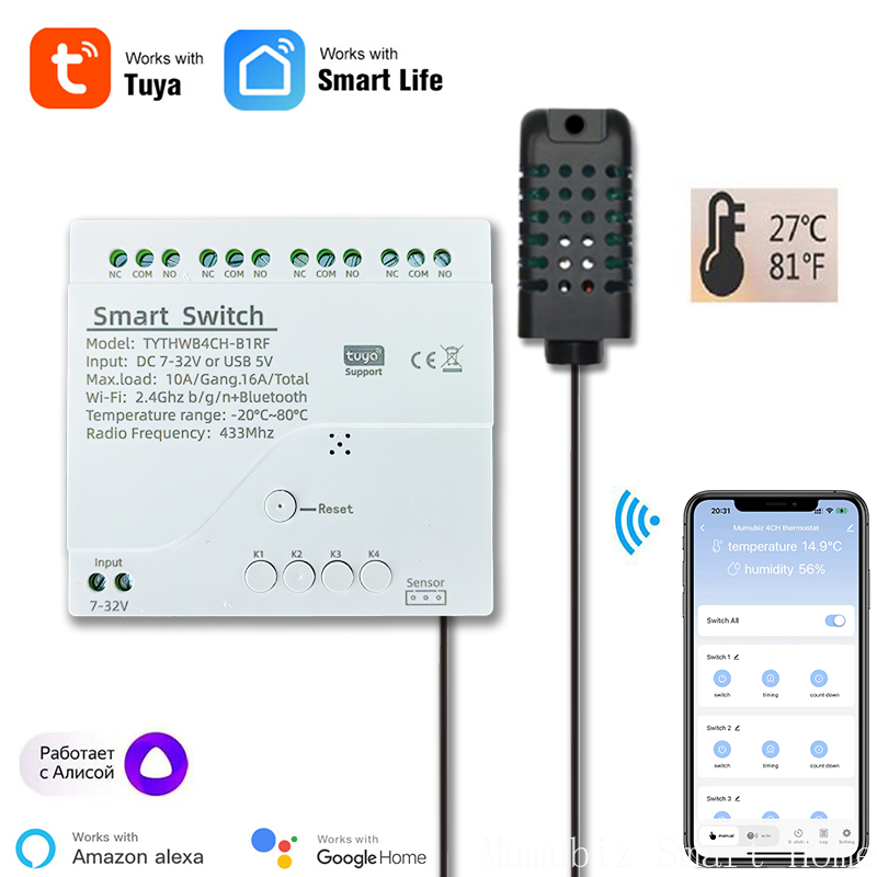 Tuya Smart 7-32 В Wi-Fi 4-кана – обзор и цена Tuya 4 Channel
