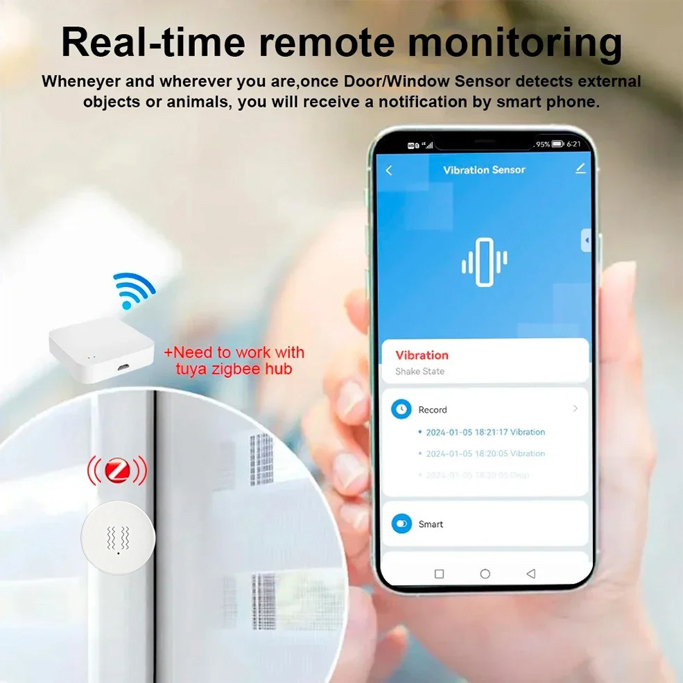 Умный датчик вибрации и наклон – обзор и цена Home Assistant Tuya